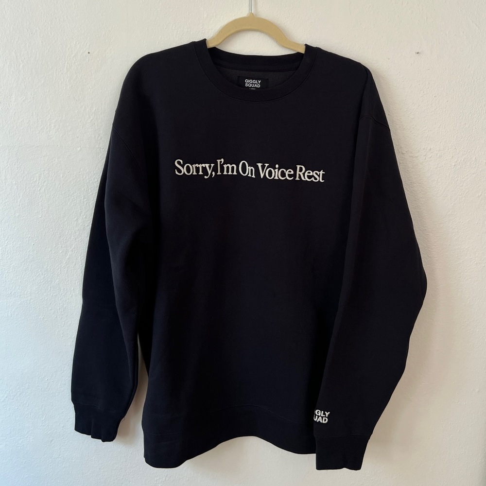 Giggly Squad Voice Rest Navy Crewneck Sweatshirt